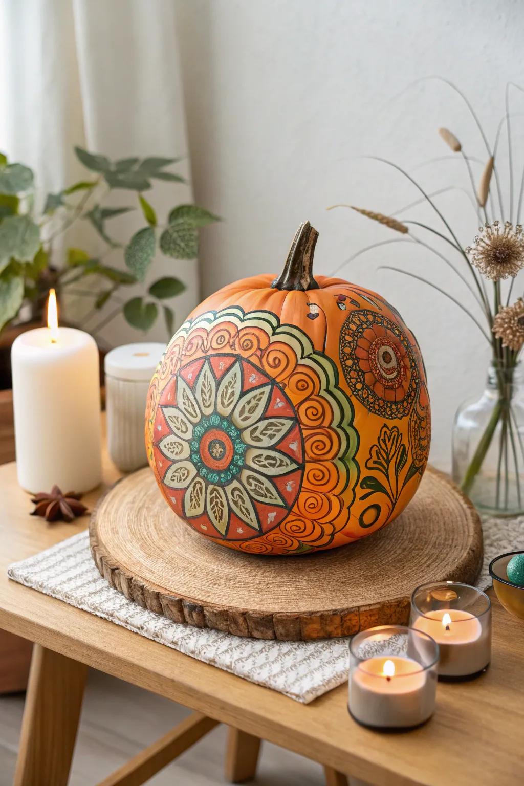 Mandala pumpkins are both meditative and beautiful.