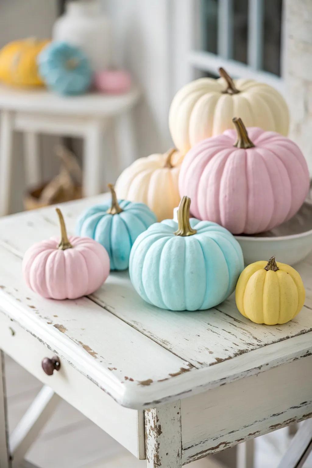 Surprise with soothing delicate hue-themed pumpkins.