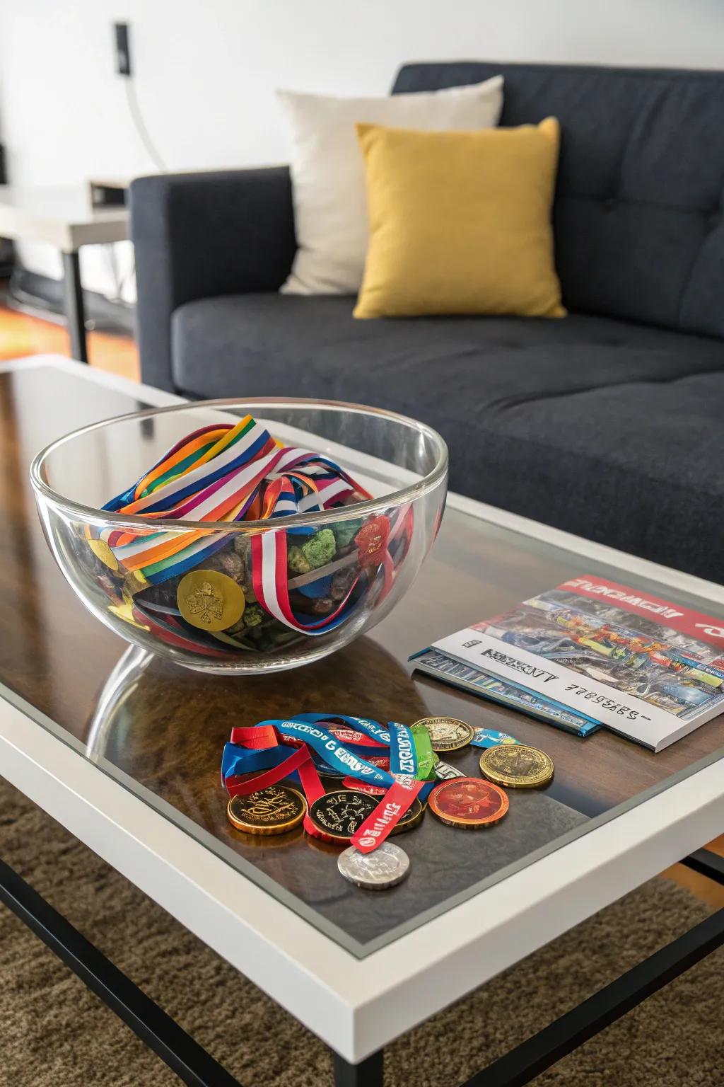 Medals in glass add simple elegance to your decor.