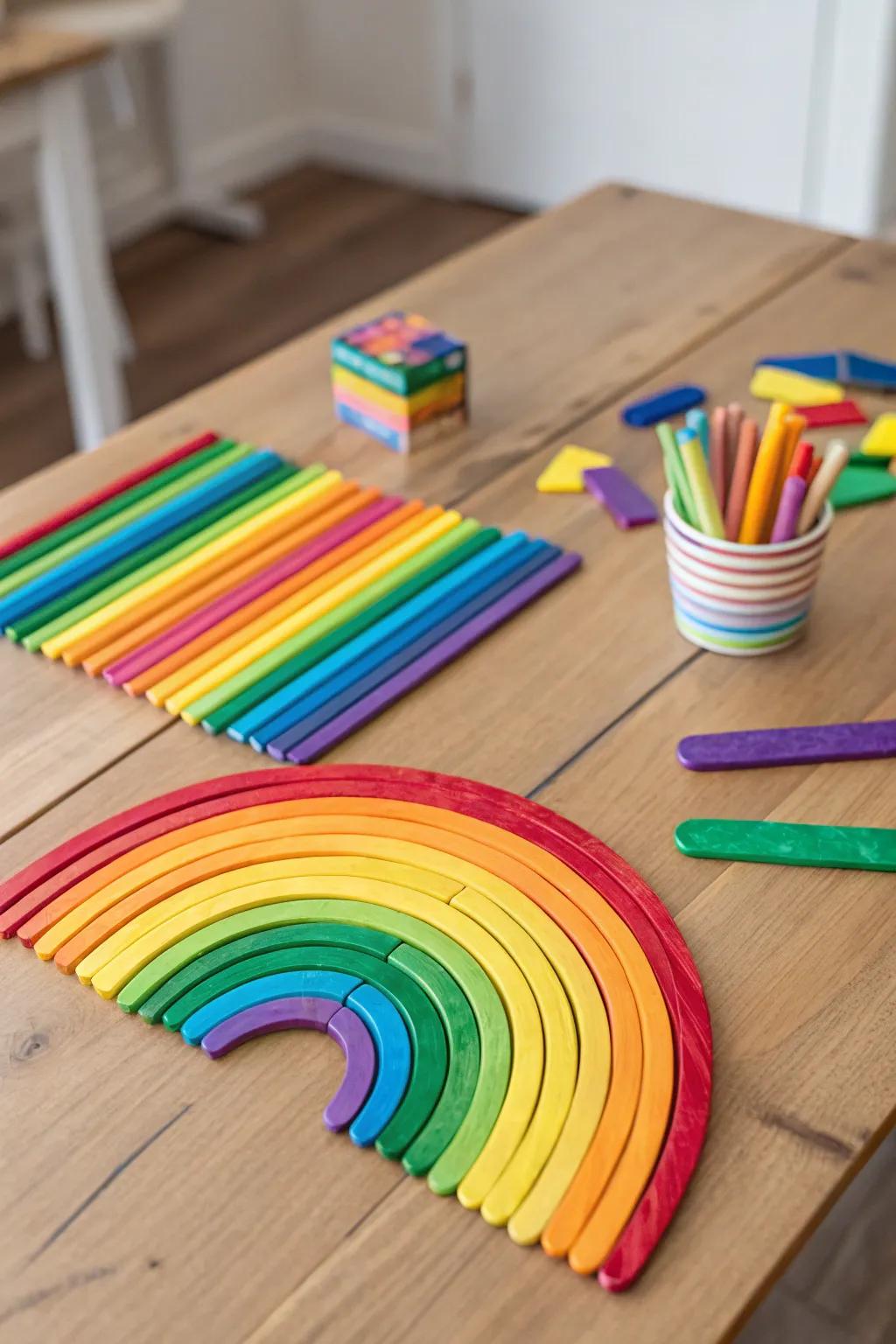 A vibrant adhesive strips puzzle awaiting resolution.