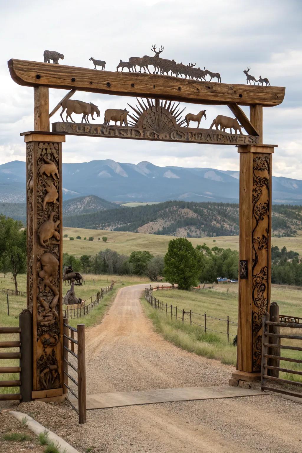 Artistic carvings for a masterpiece entrance.