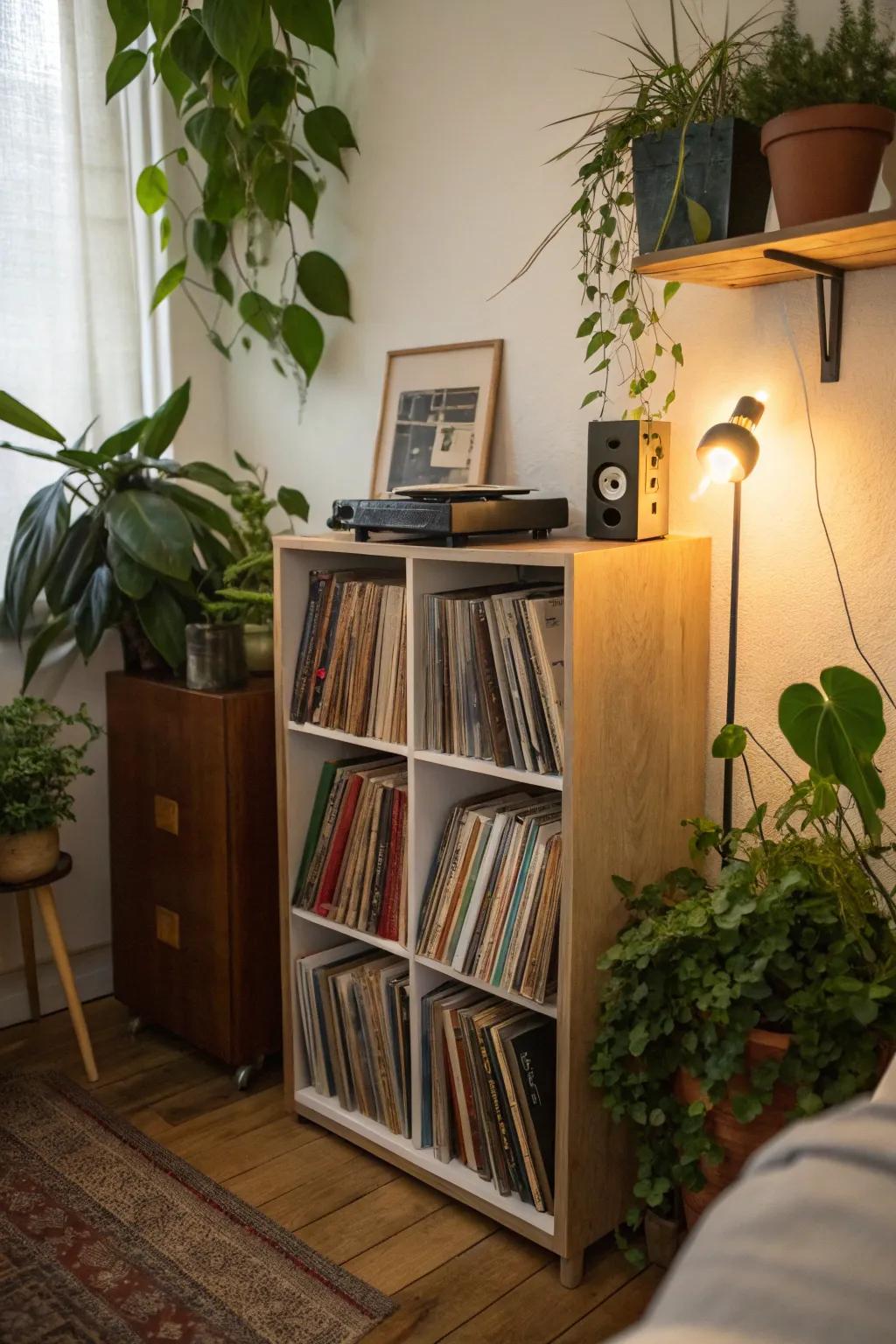 Corner sections optimize space and contribute charm to your album storage.