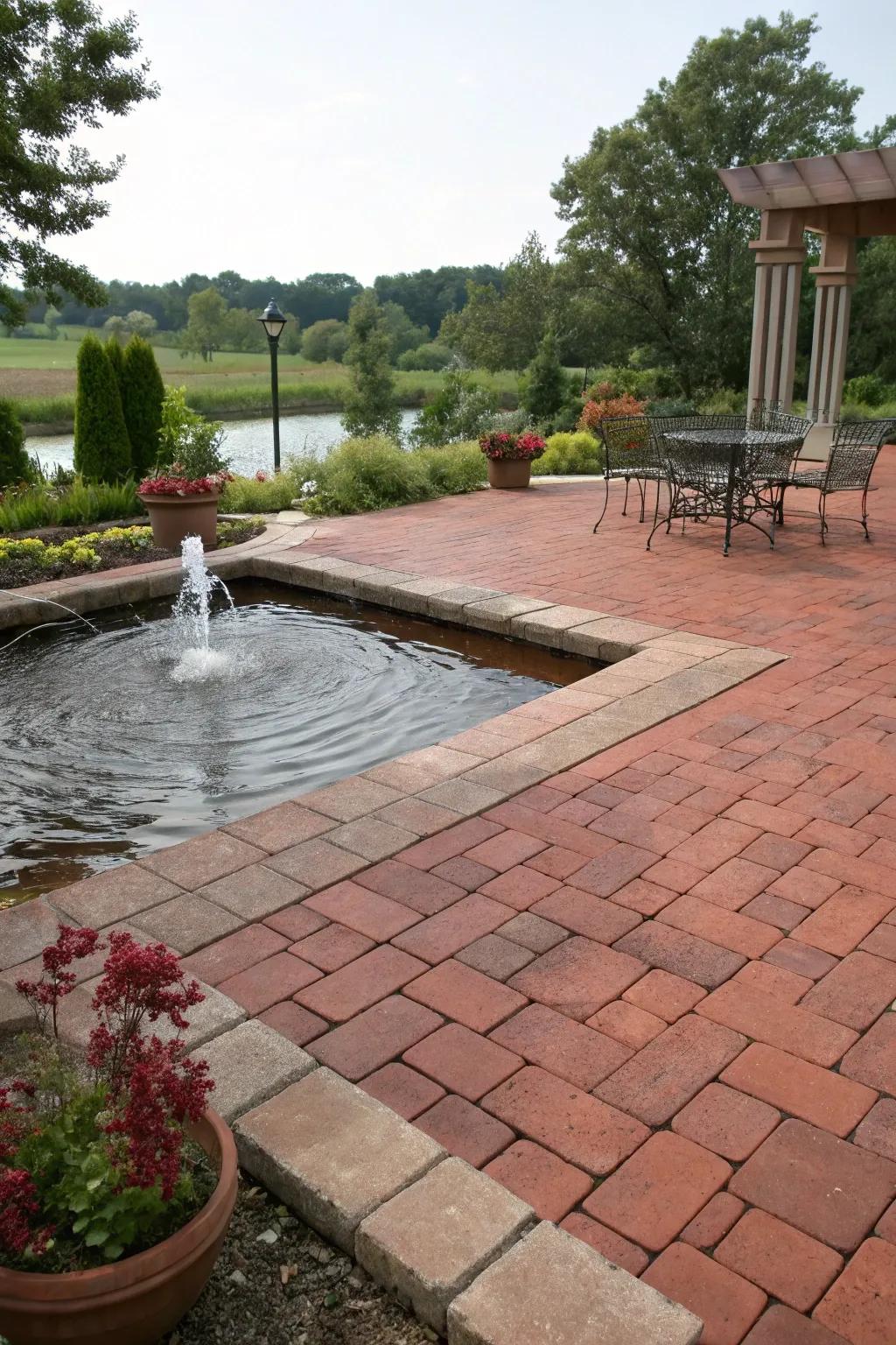 A liquid feature introduces serenity and elegance.