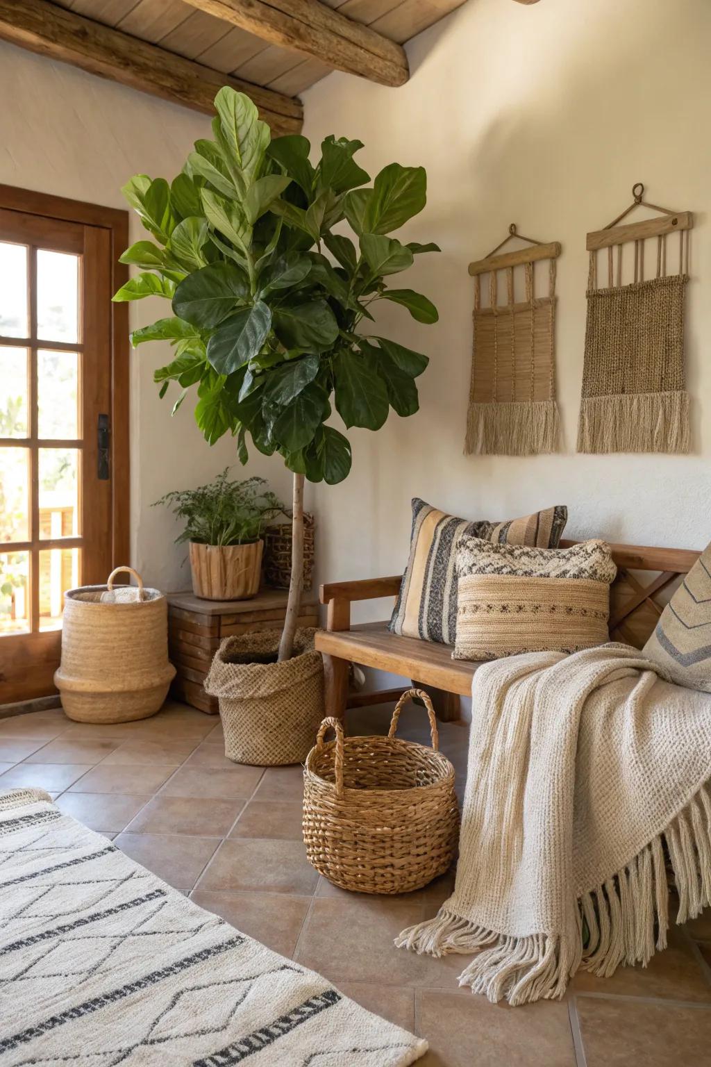 A living area revitalized by organic greenery.