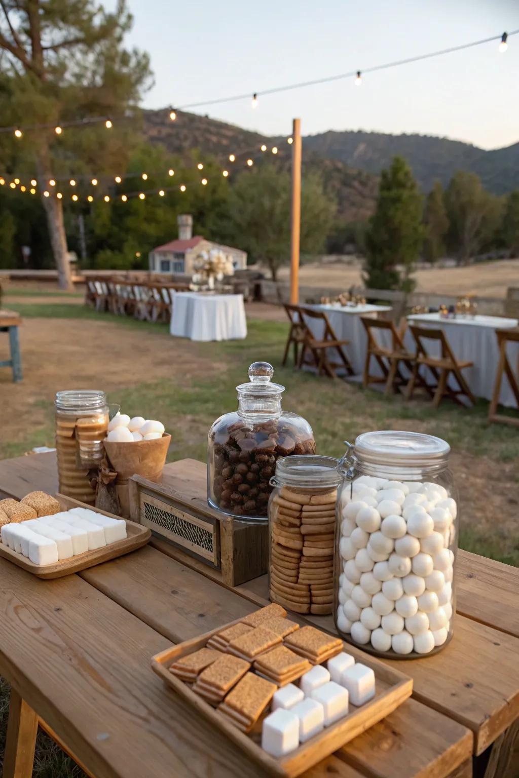 Indulge in the nostalgia of a DIY s’mores bar.