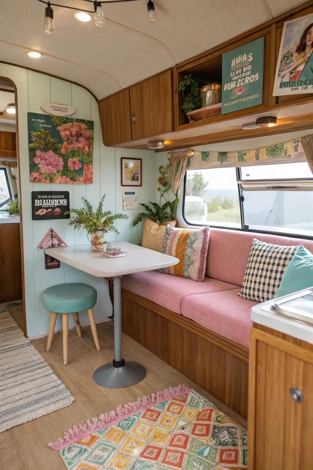 Mid-century modern design adds a retro flair to this RV.