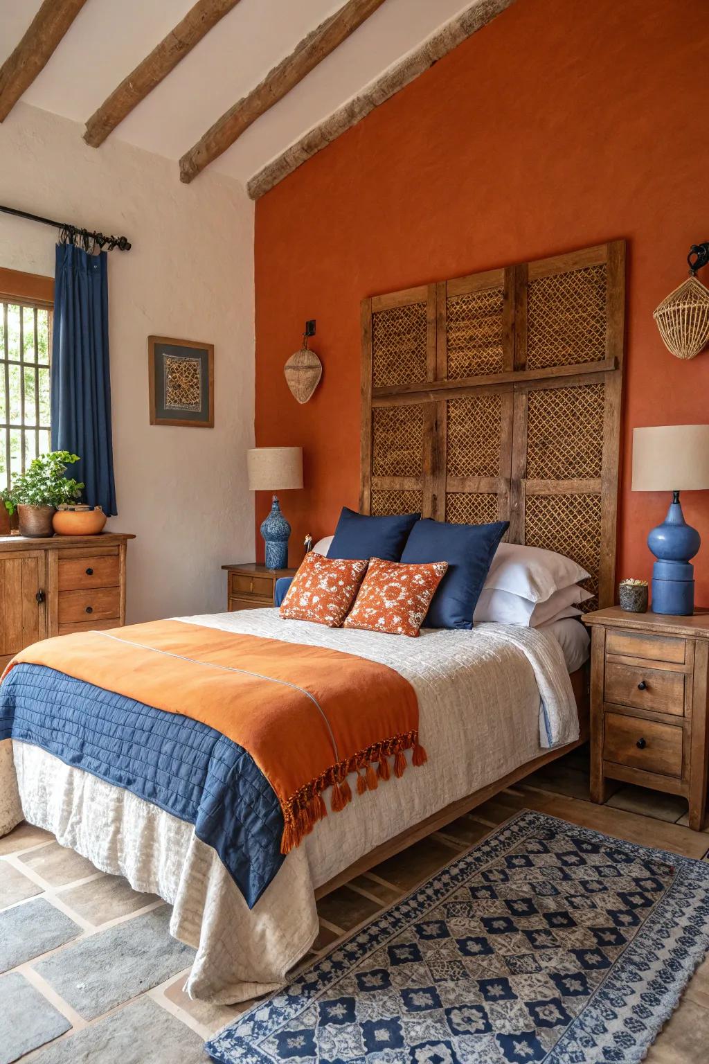Striking details infuse the room with energy and contrast.