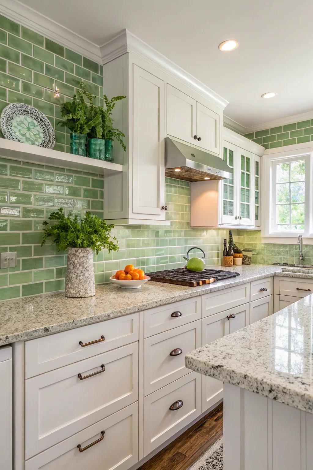 Soft green hues bring a fresh vibe to 