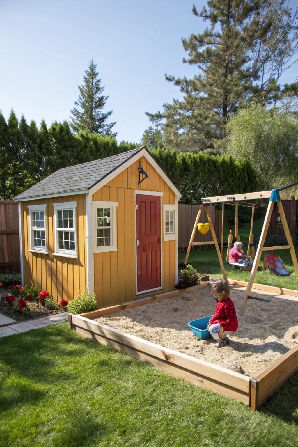 A structure does storage and a fun hideaway for kids.