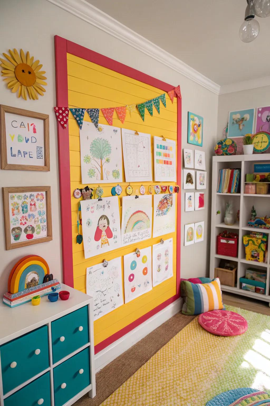 Nurture creativity in your child with a playful paneled pinboard.