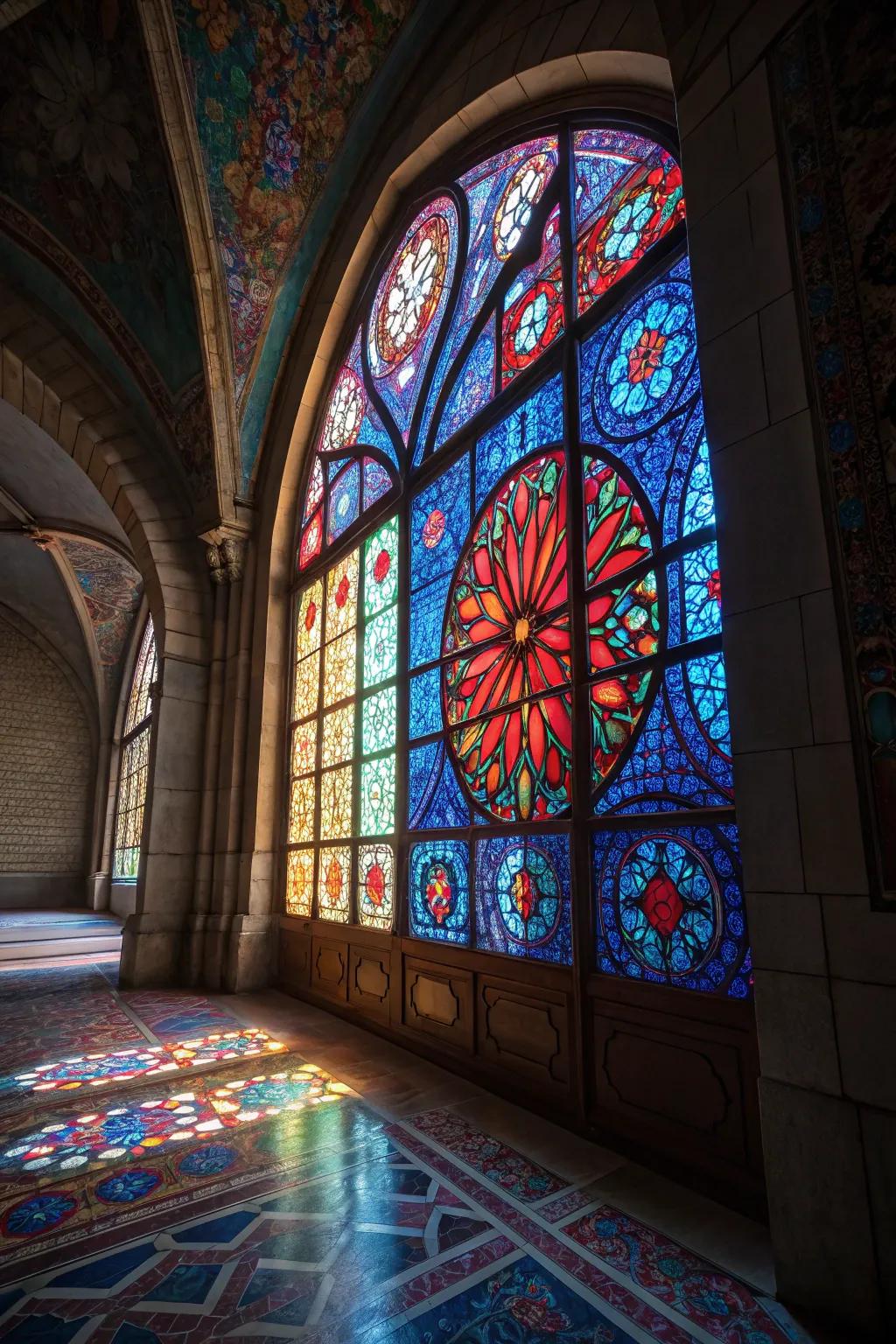 Stained-glass with beautiful colors.