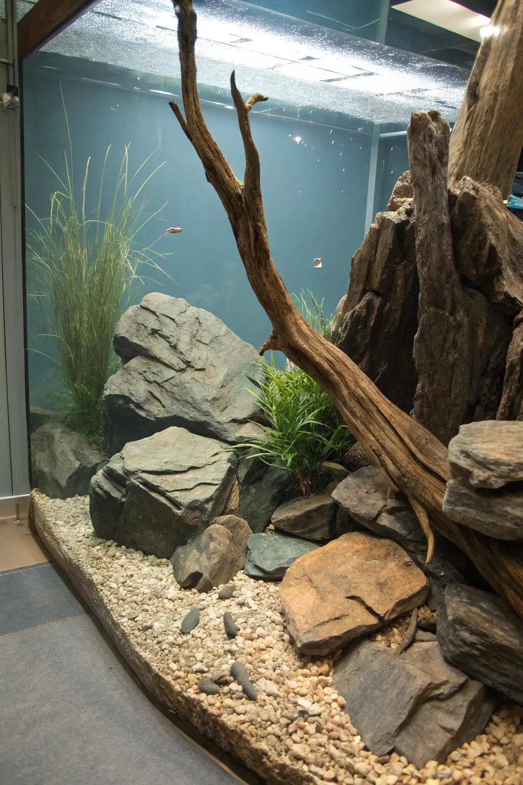 A terrestrial fusion of mineral stone and flotsam.
