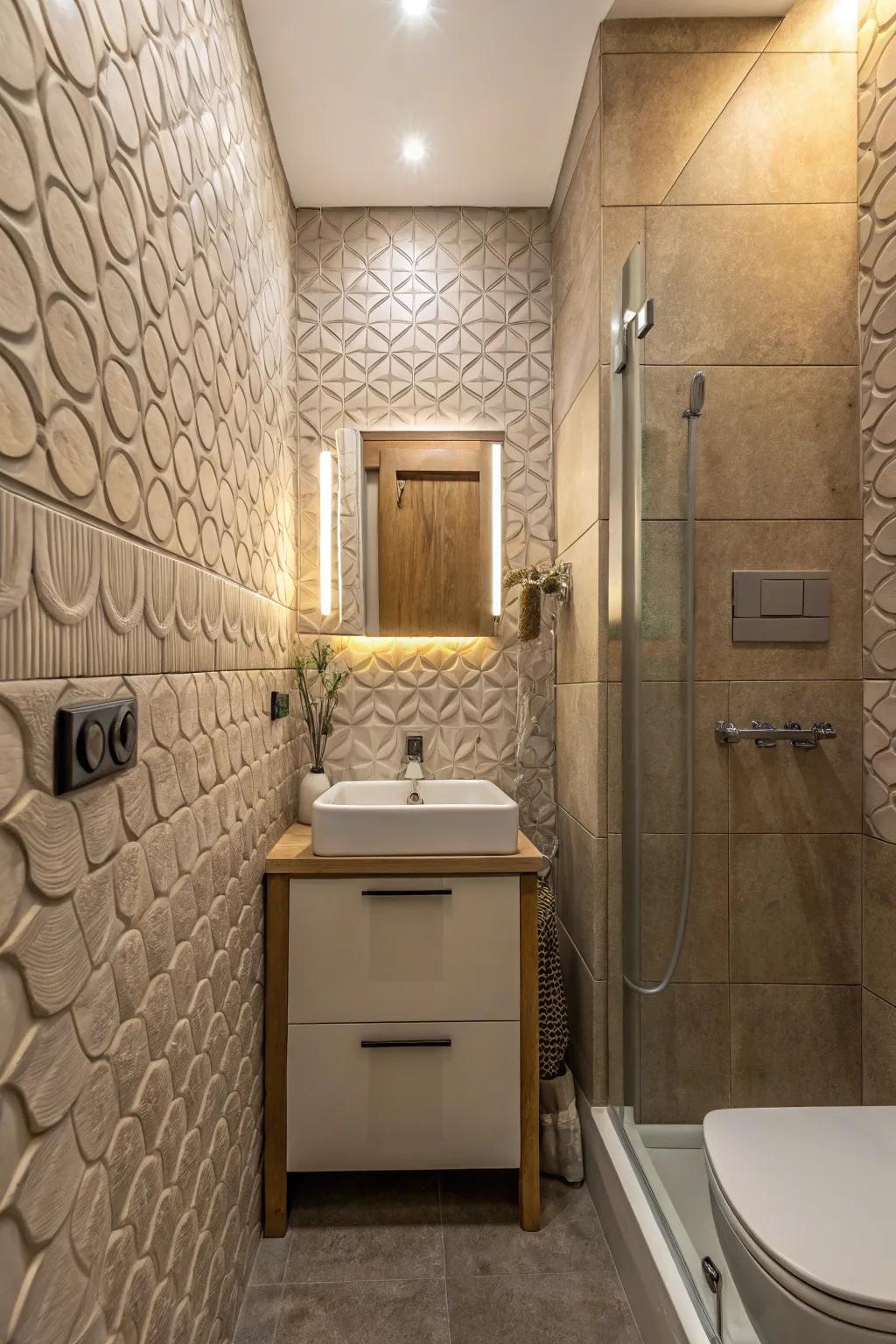 Textured tiles contribute luxury and depth to any design.