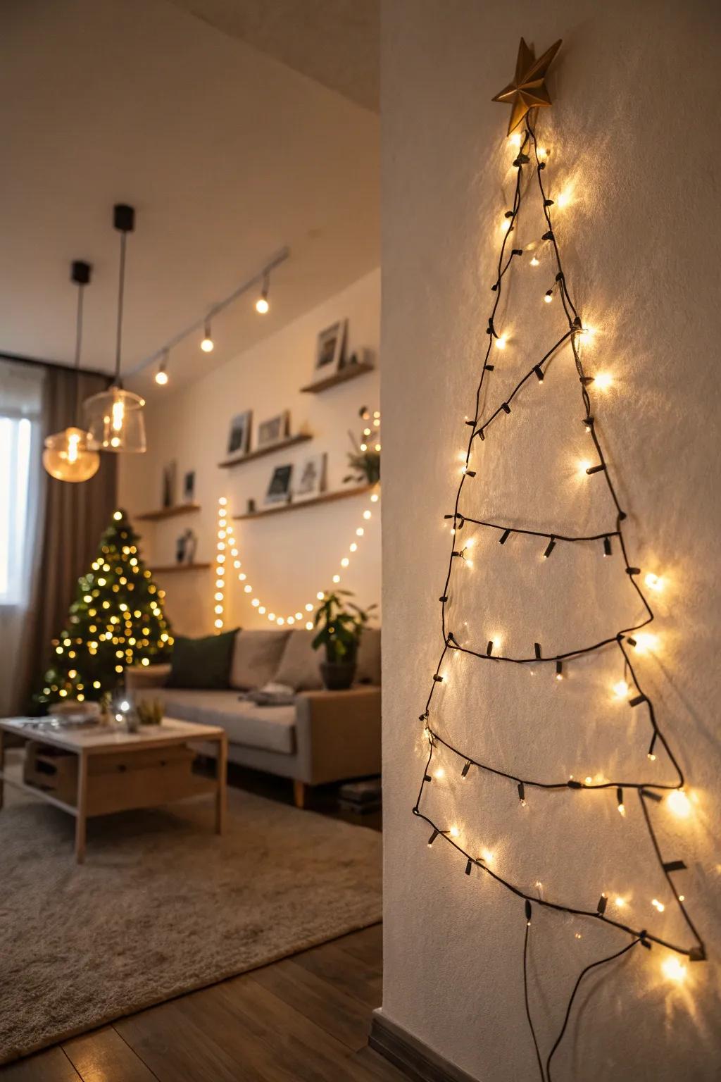 Spectrum strands fashion a sprout form, furnishing a seasonal focal point in the space.