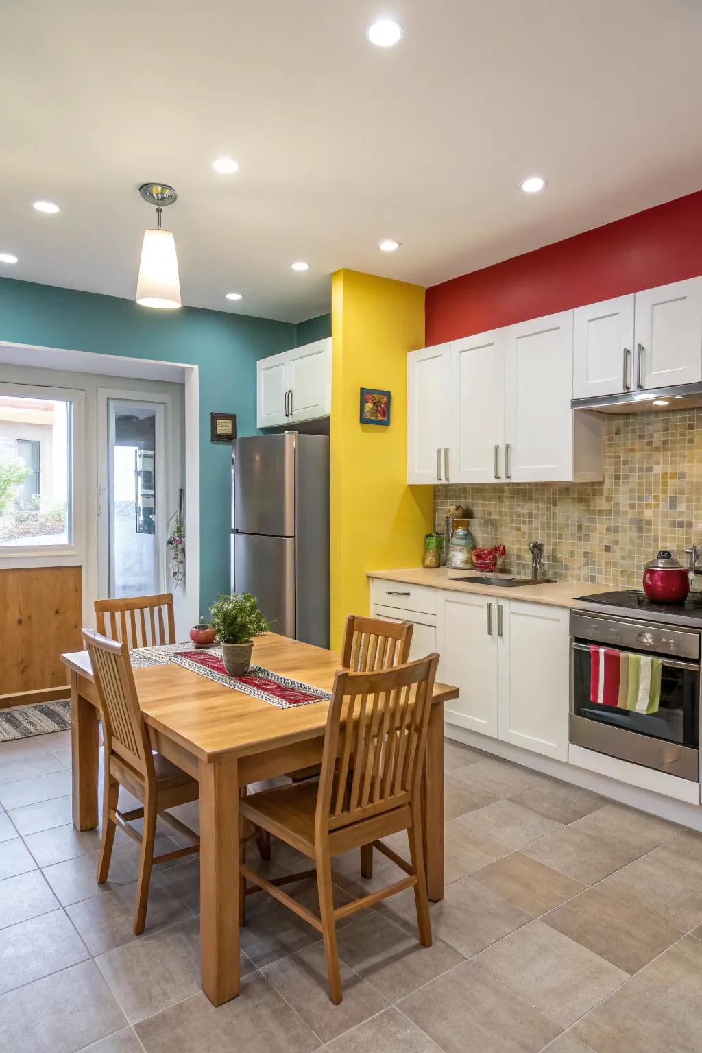 Color-based zoning defines areas without walls.