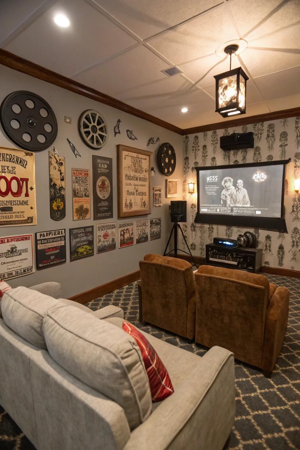 Use film-themed décor to add personality.