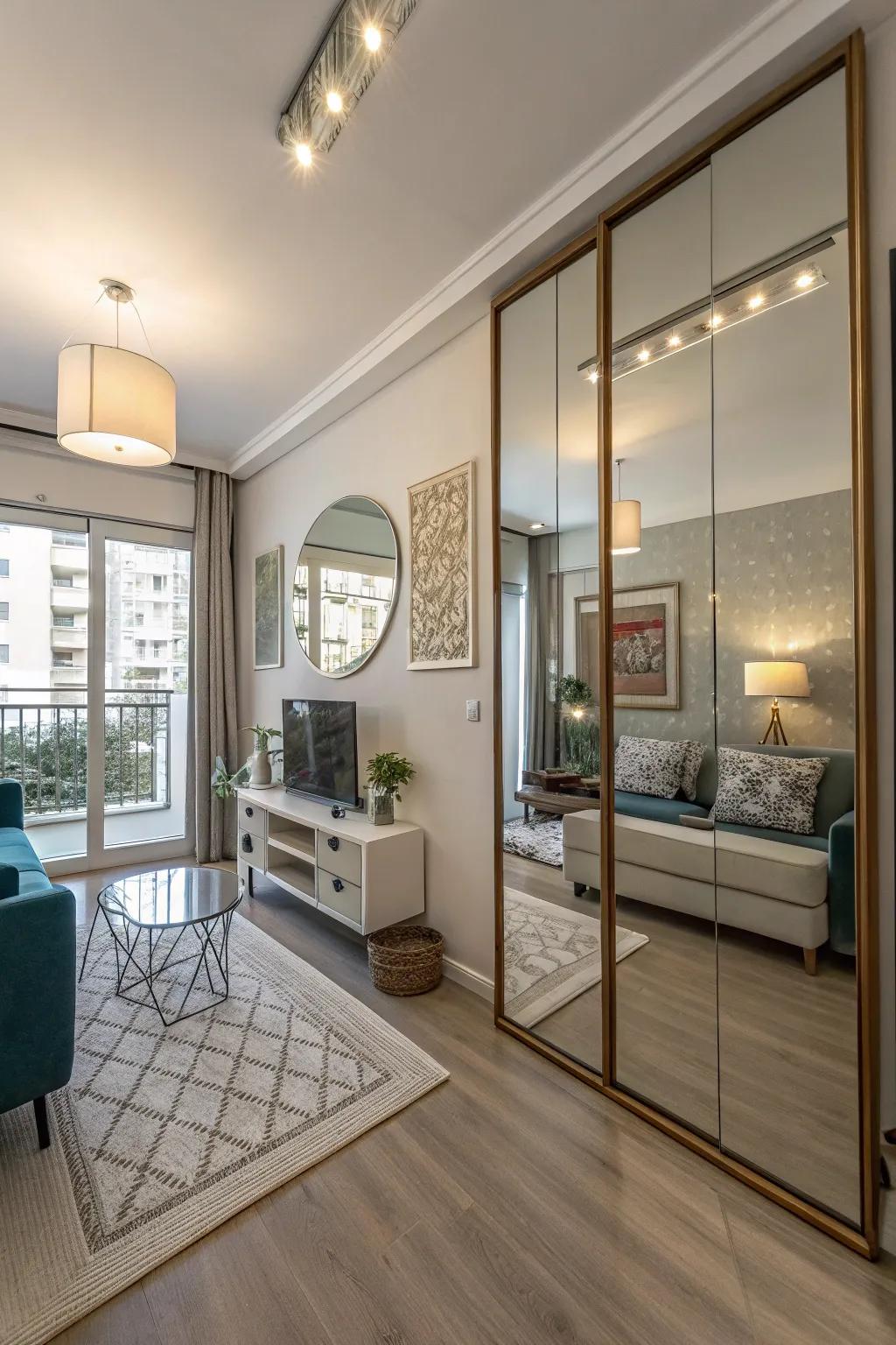 Mirrors and glass can really make your space feel larger.