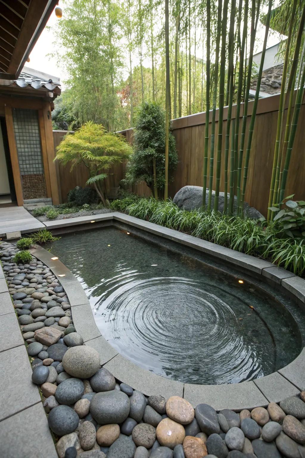 Find peace with a Zen garden spool pool.