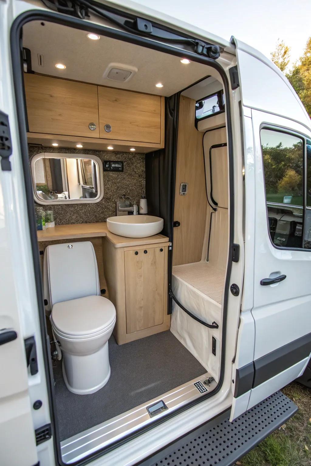 Space-saving bathroom solutions for comfort.