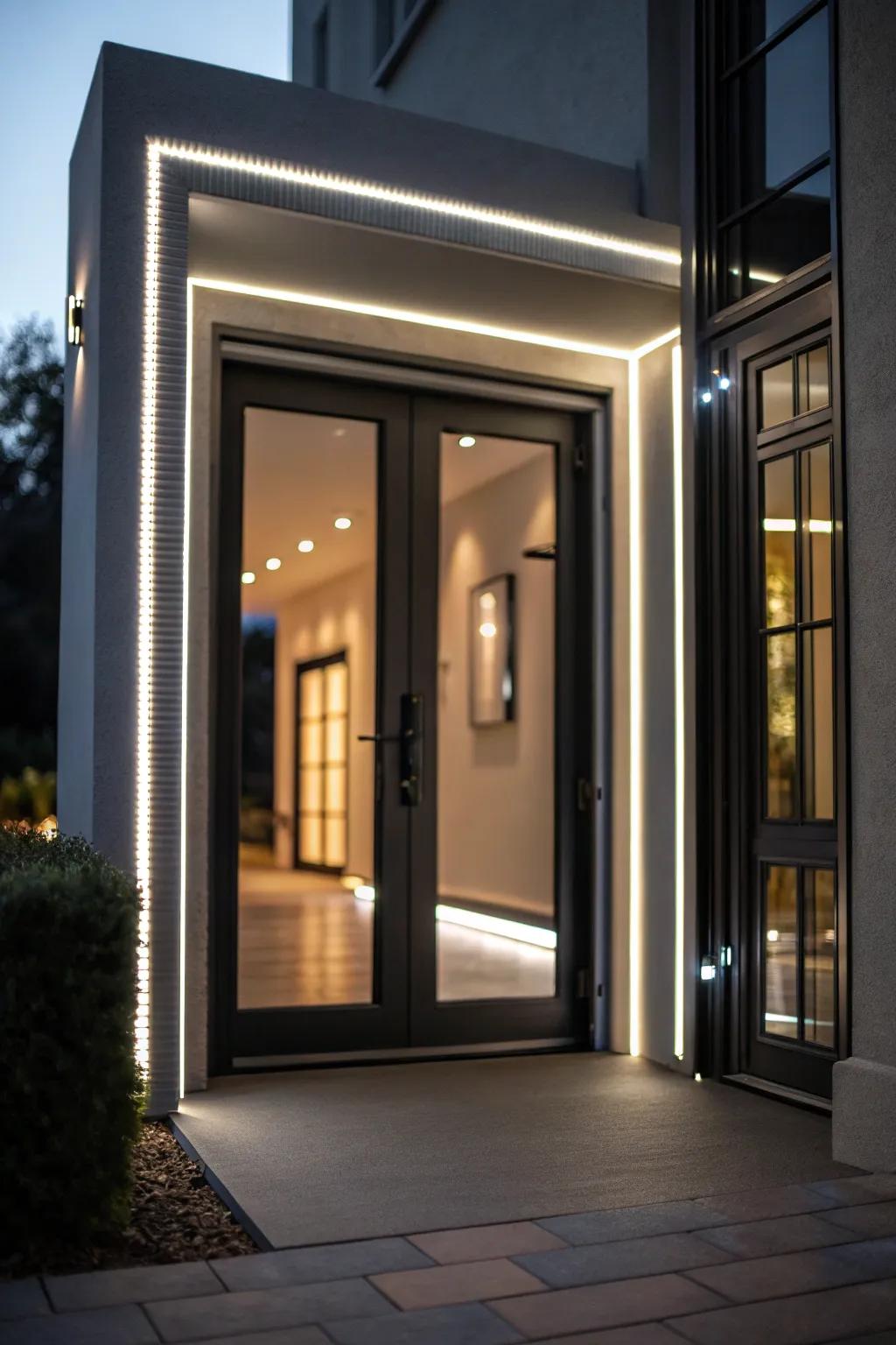 LED illumination in edging contributing a contemporary radiance.
