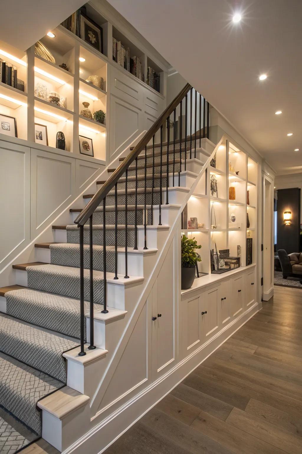 Integrated wall display introduces style and functionality.