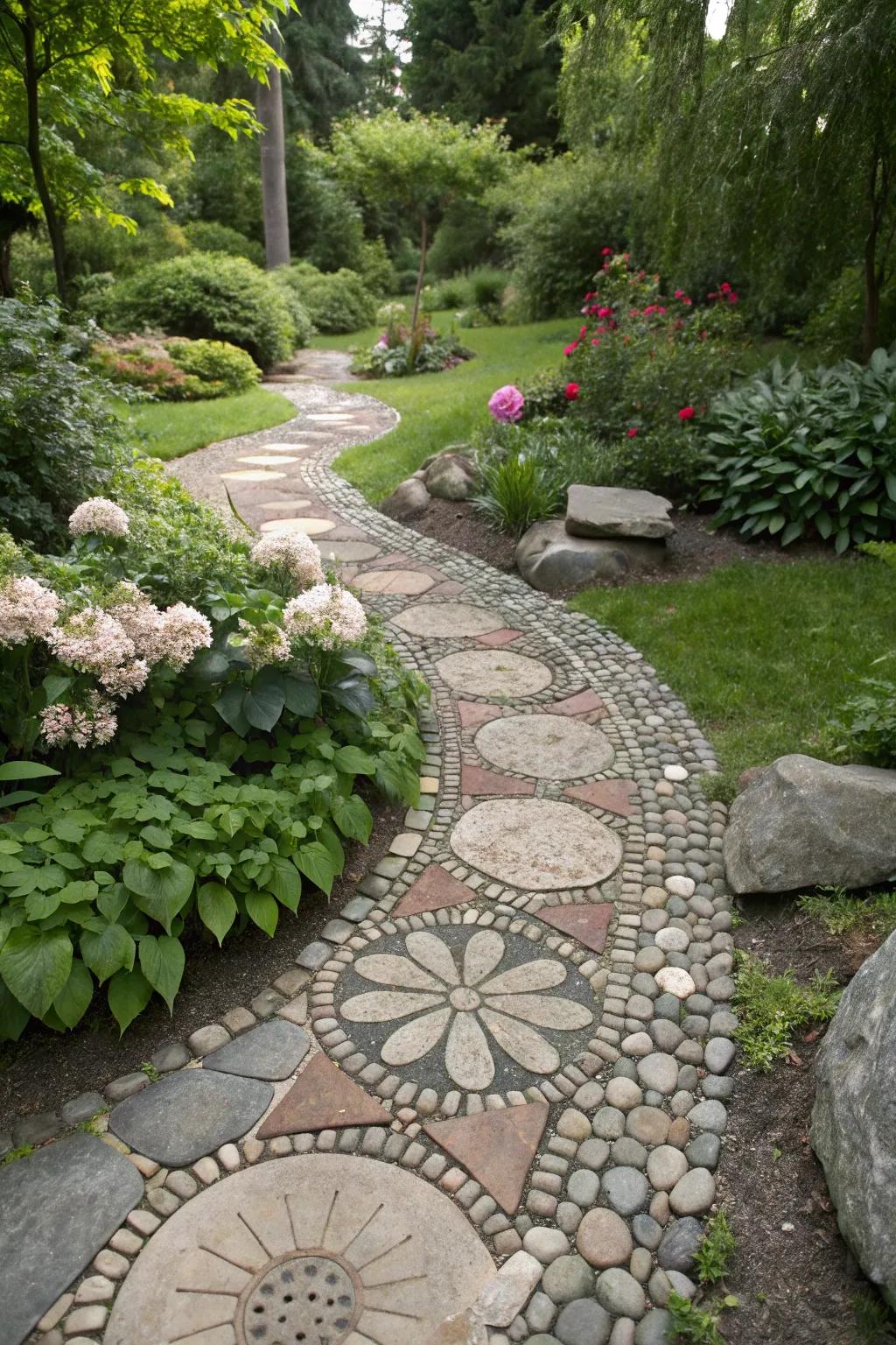 Unique rock forms contribute a creative flair to your garden trail.