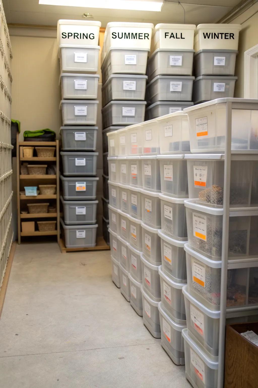 Accessible storage for seasonal items.