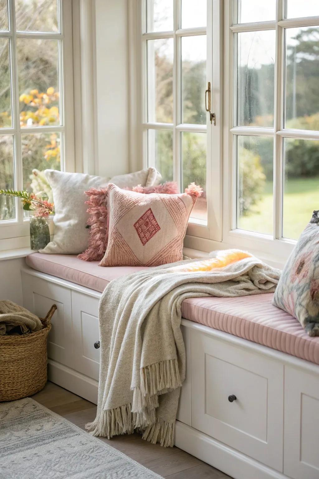 Combine seating and storage stylishly with a window seat.
