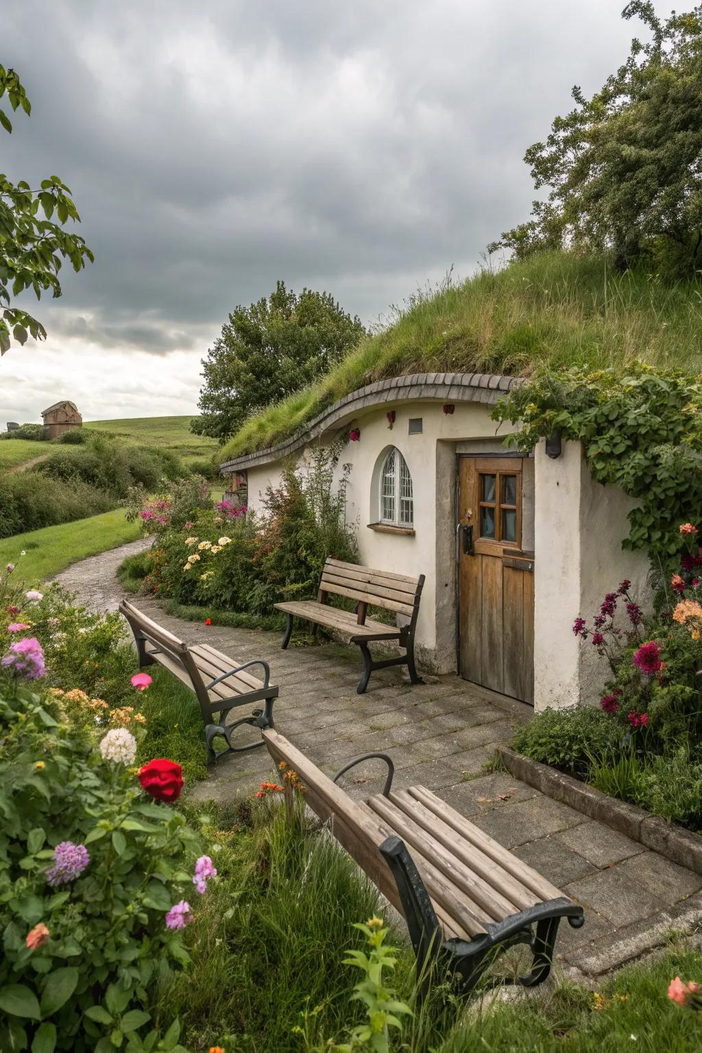 A relaxation spot promotes peace and garden enjoyment.
