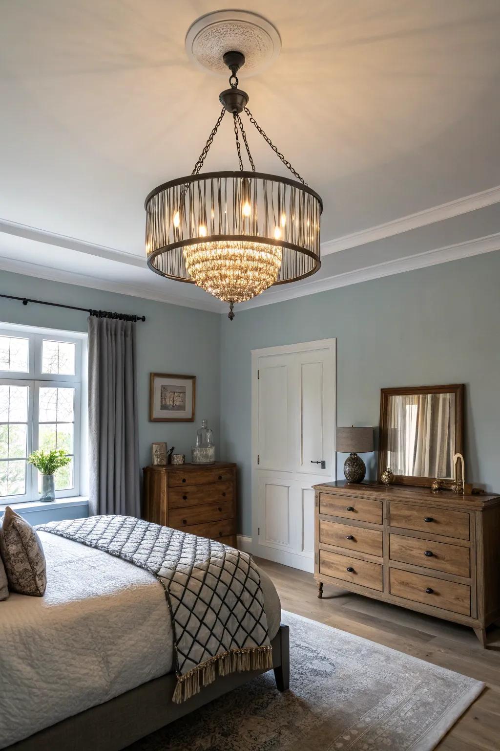 Illuminate your space using a chic overhead light.