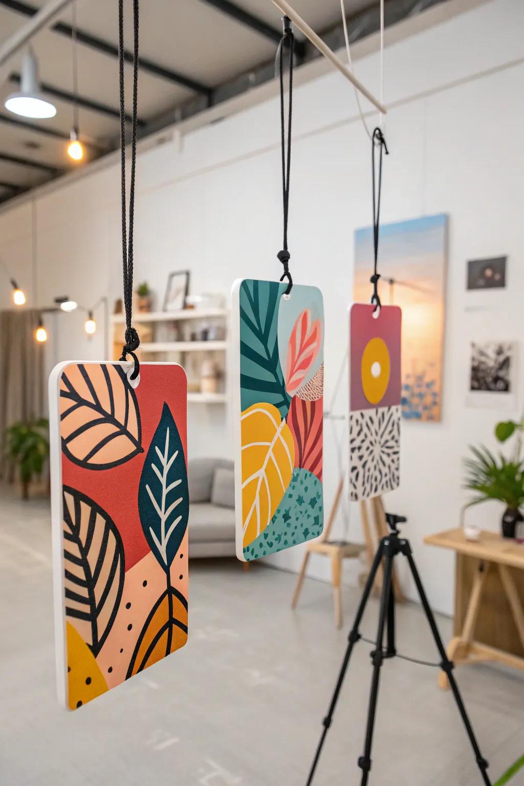 Inspire creativity with abstract art air fresheners.