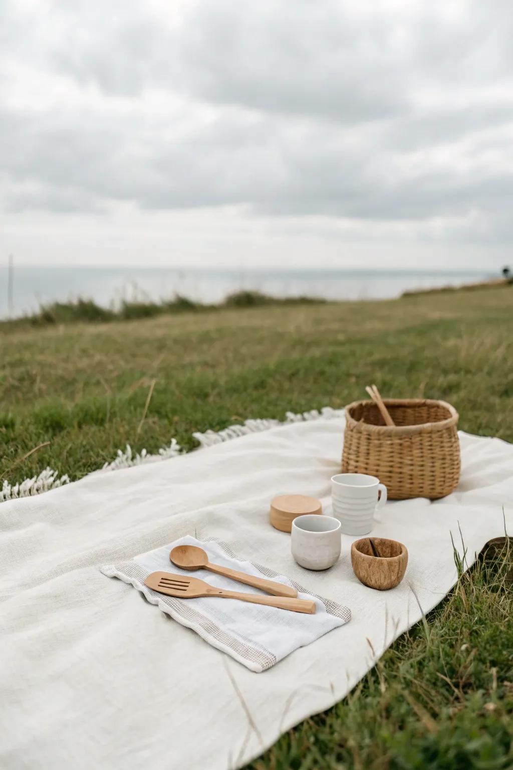 A simple picnic design using a serene and elegant atmosphere
