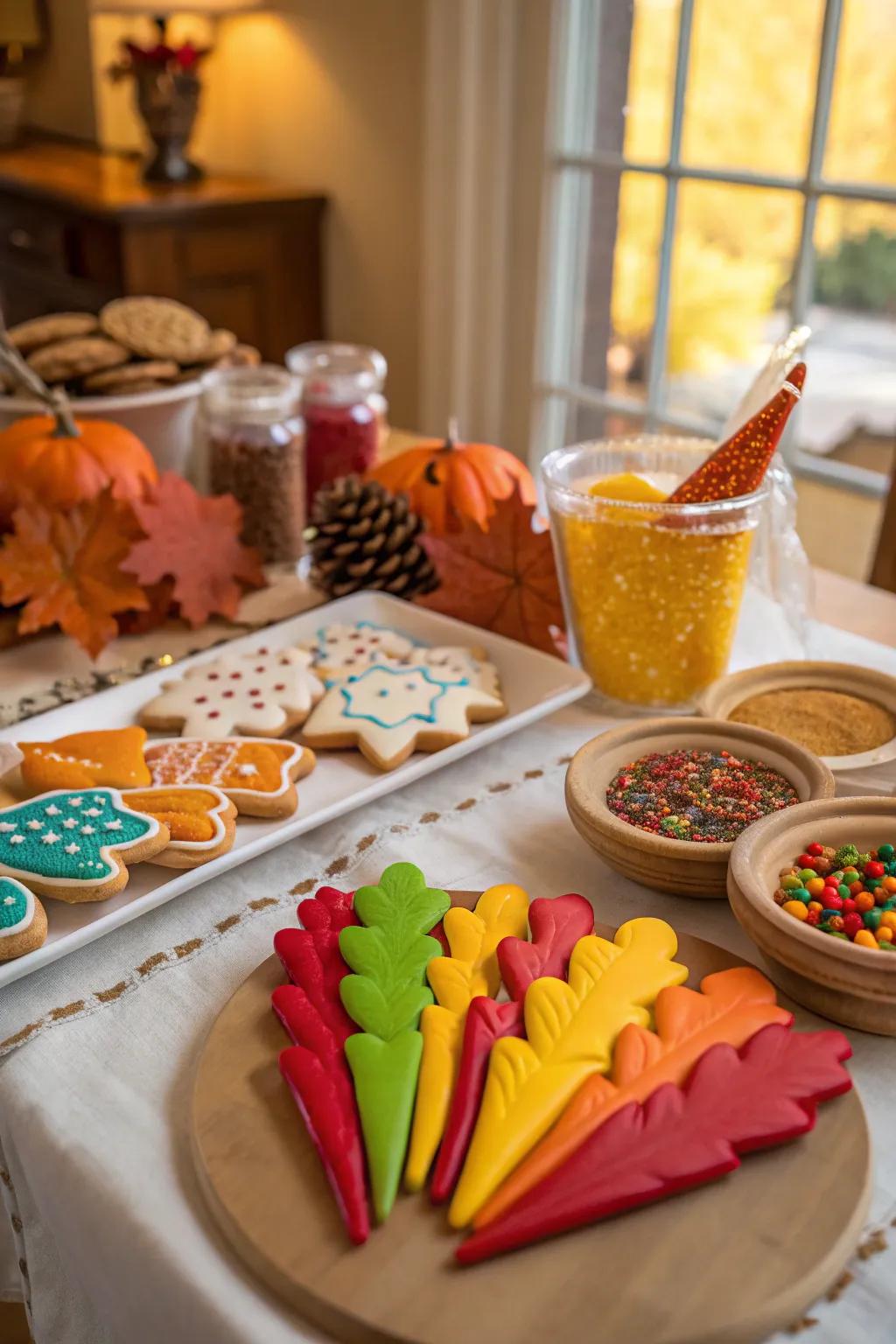 A delightful assortment of adorned confections from a Thanksgiving face-off.