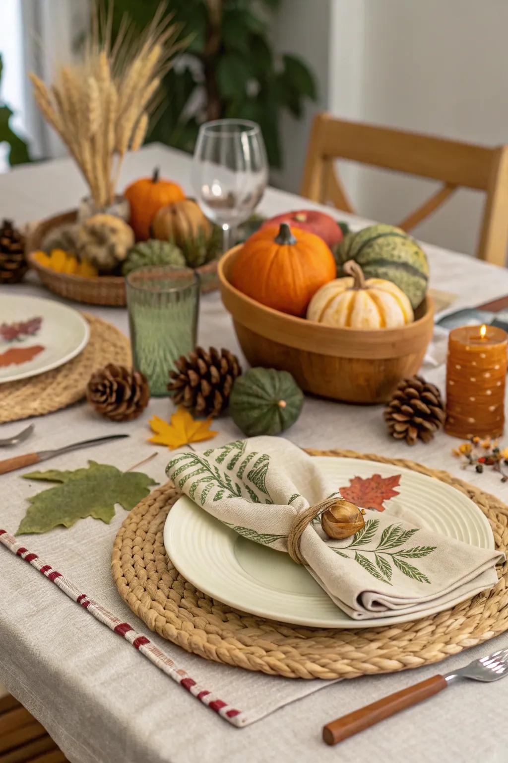 Durable features add a eco touch to your Thanksgiving dining table.