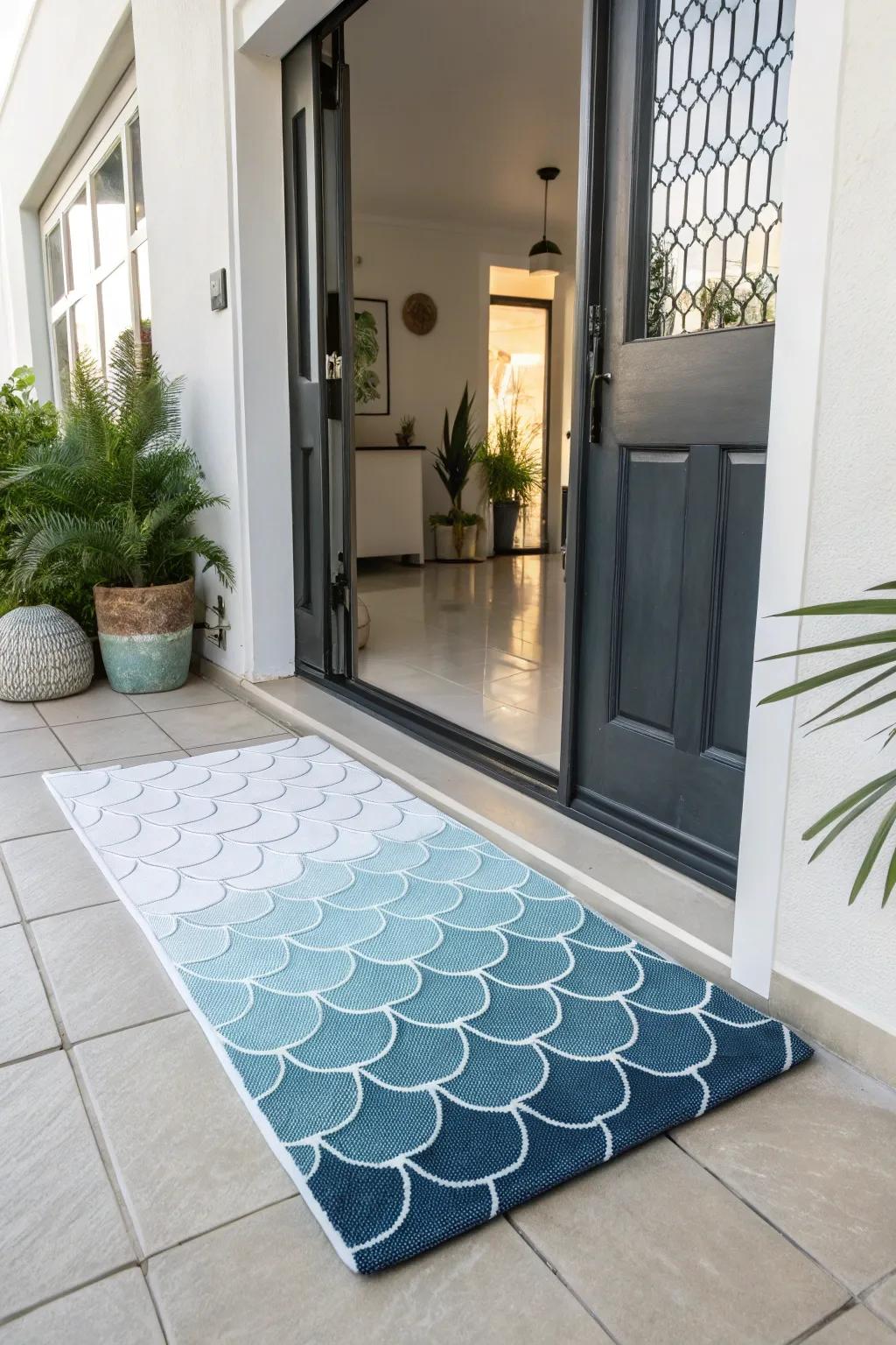 Achieve a soothing effect using gradient tile designs.