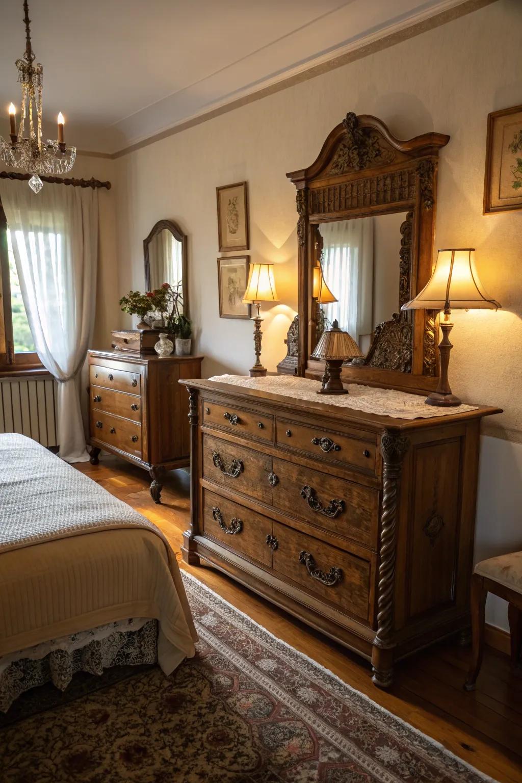 Antique items add history and elegance.