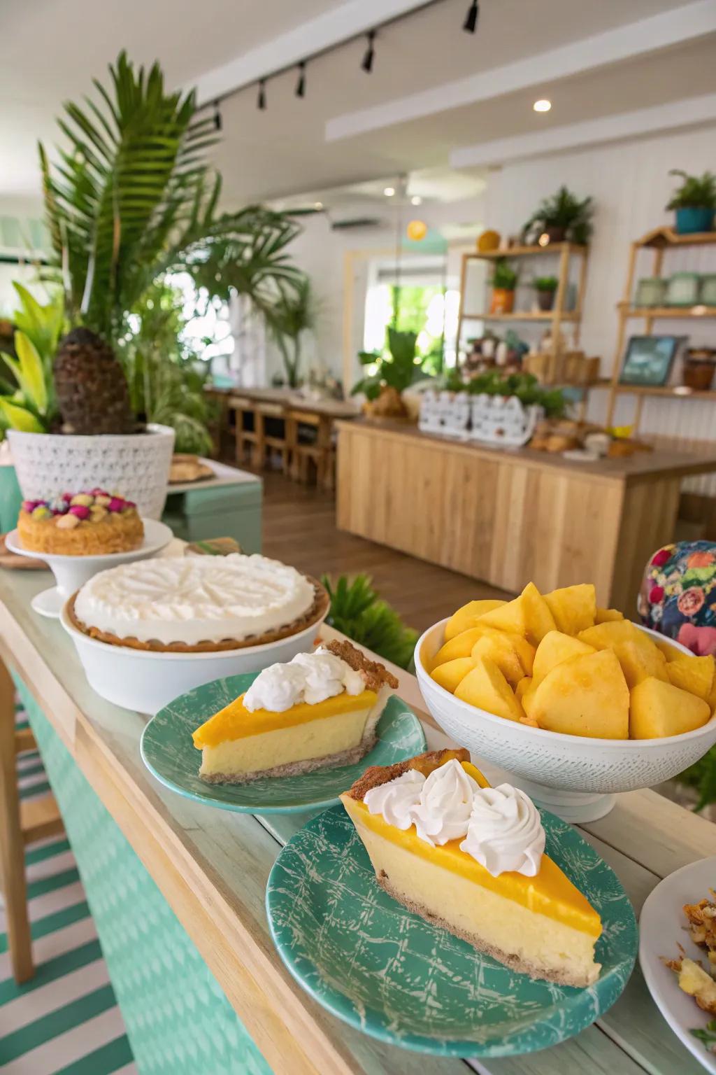 A dessert bar offering tropical delights.