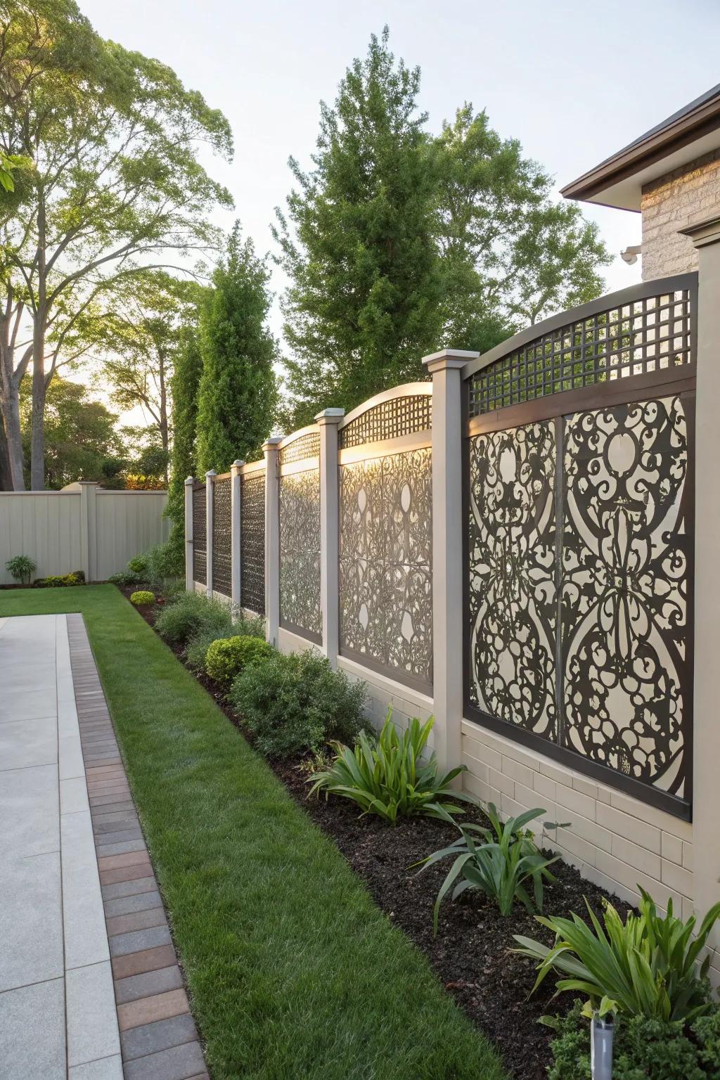 Decorative steel panels add a modern elegance.