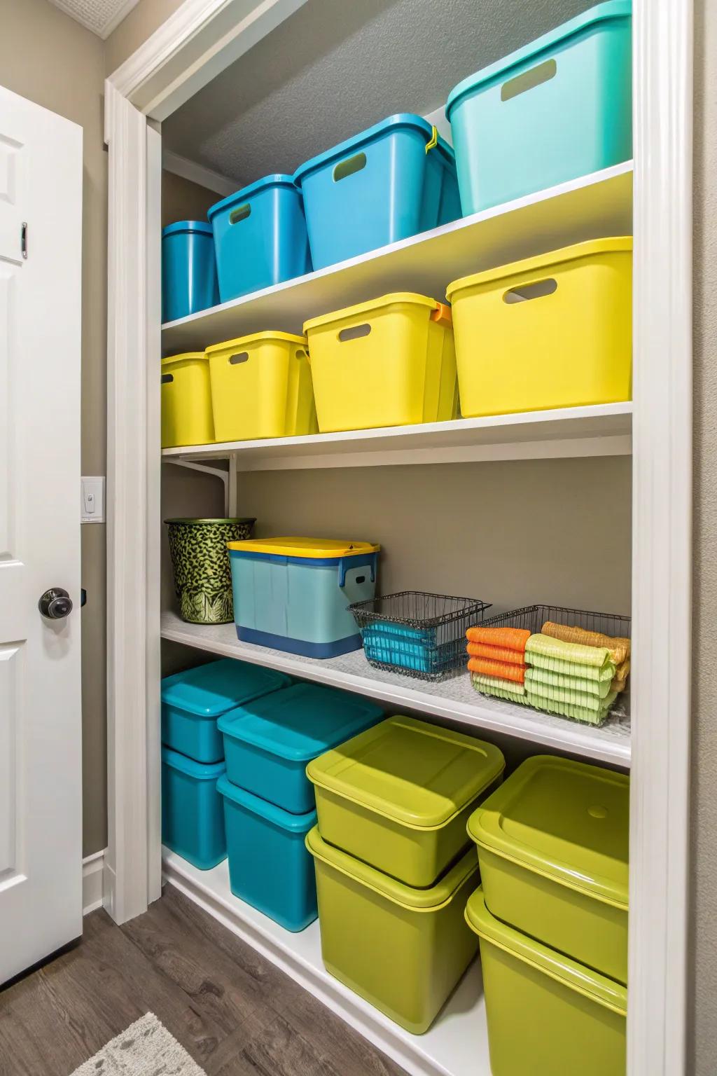 Stylish containers can change your closet into a space that looks good.