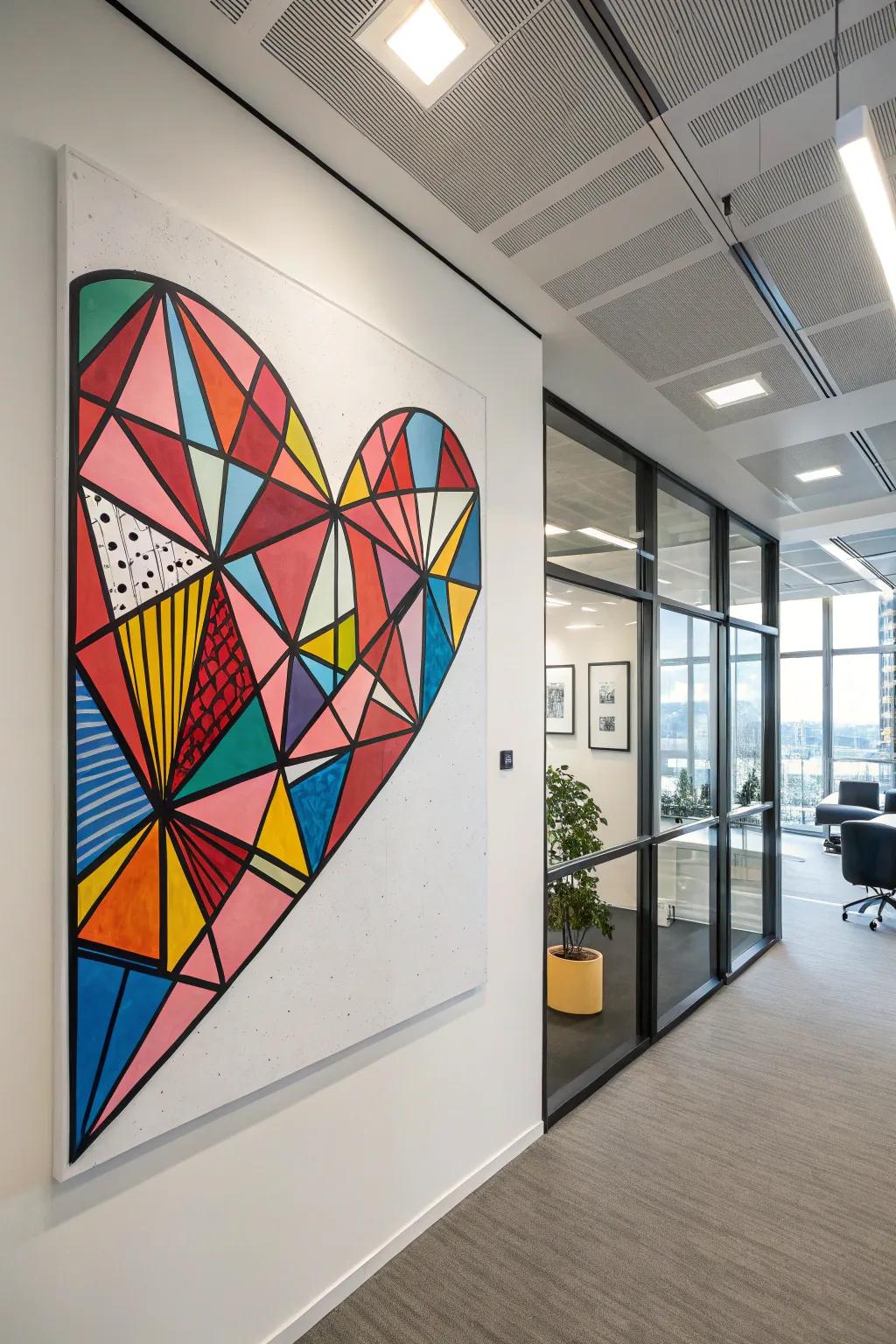 Geometric heart patterns offer a contemporary twist.