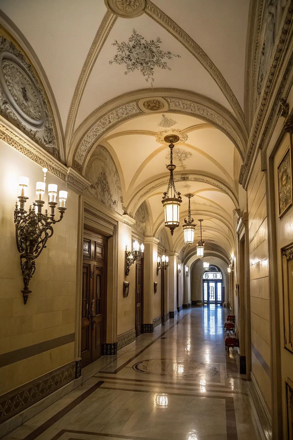 Wall lights provide a touch of elegance and ambient light.