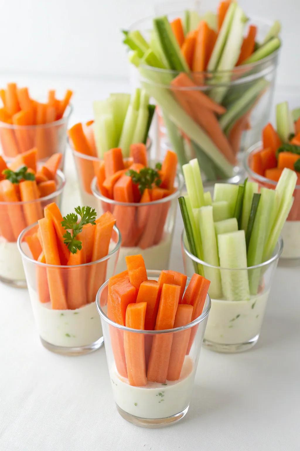 Individual vegetable portions for easy gathering consumption.