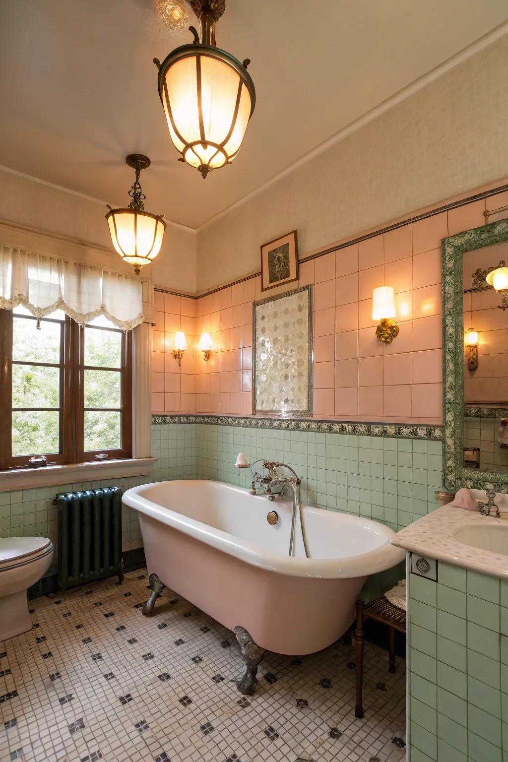 Retro illumination fixtures offer mellow, ambient lighting for a snug feel.