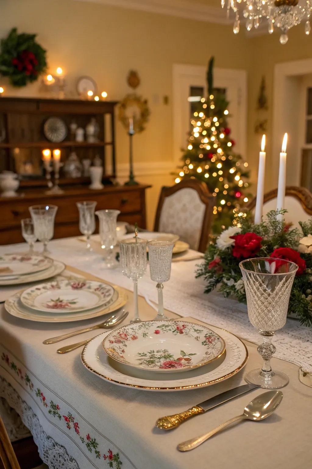 Vintage china adds elegance to your holiday meals.