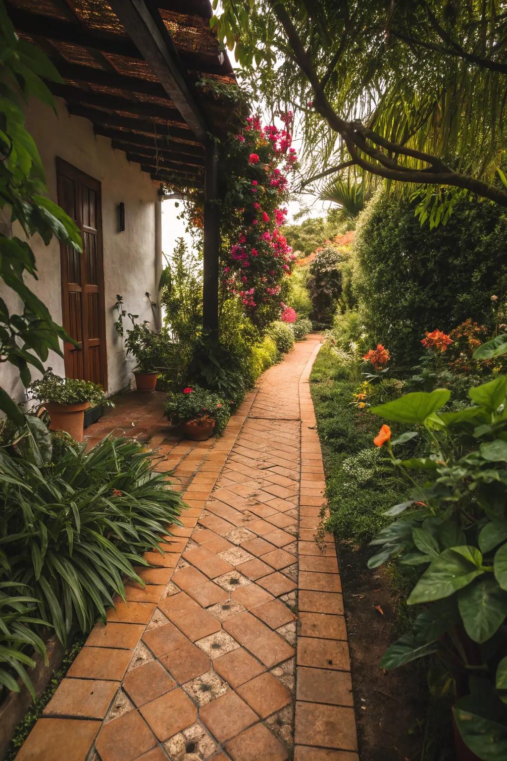 Terracotta tiles add warmth and Mediterranean charm.