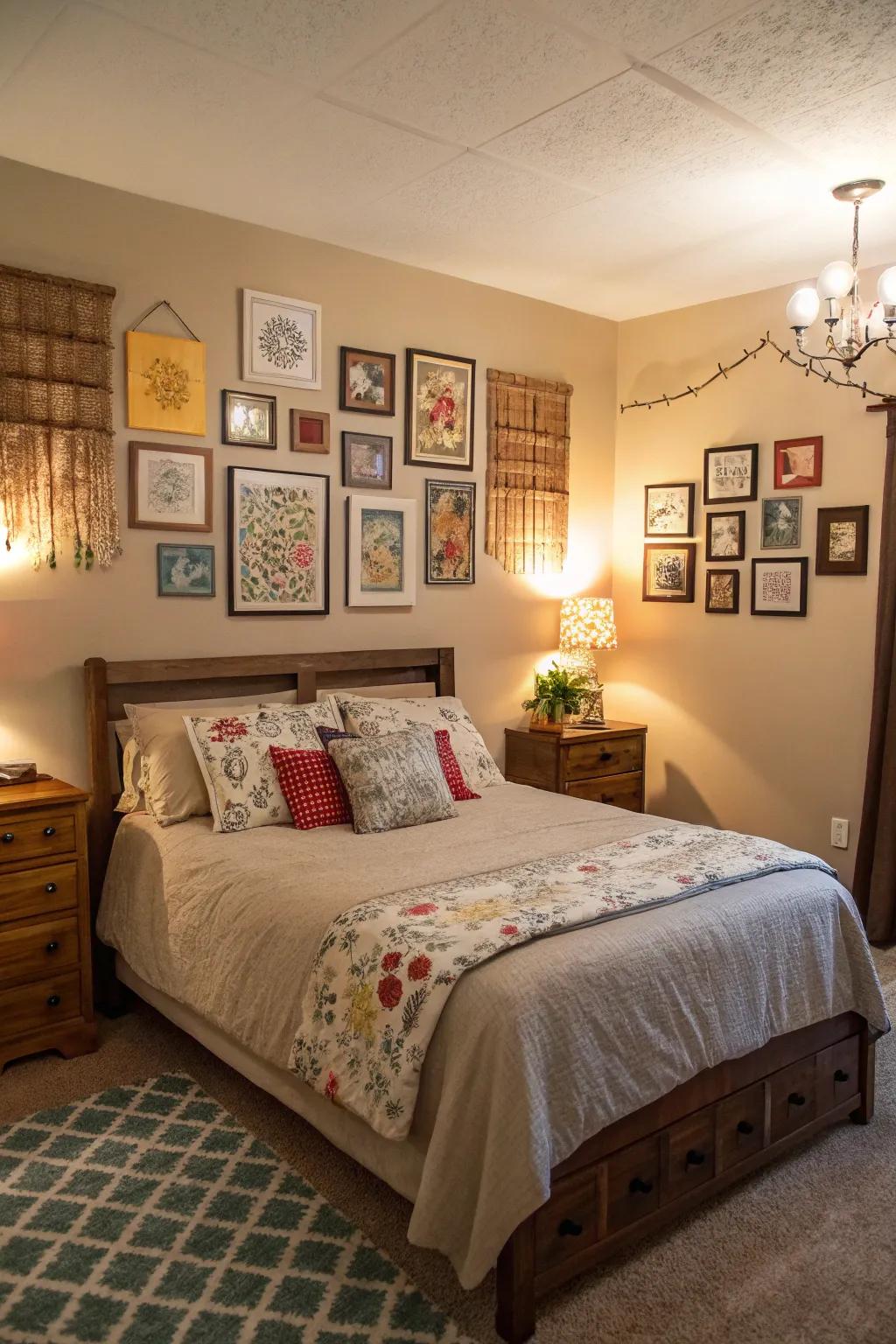 DIY art projects personalize your bedroom with creativity.