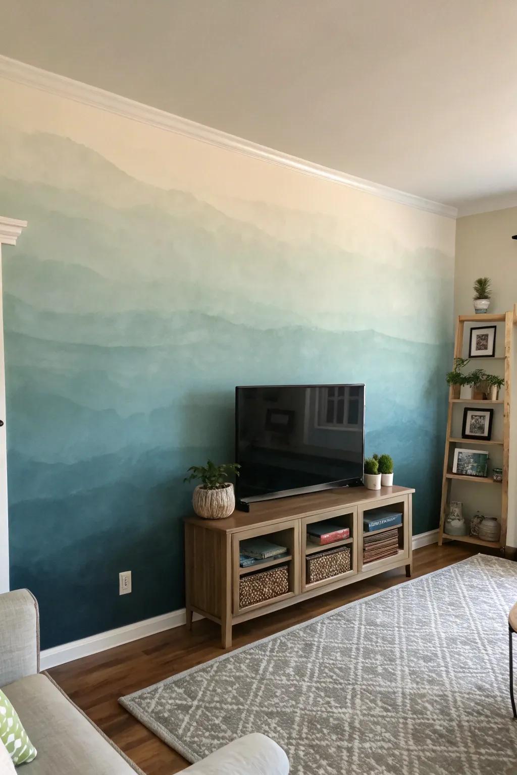 Shaded walls offer a subtle, artistic gradient effect.