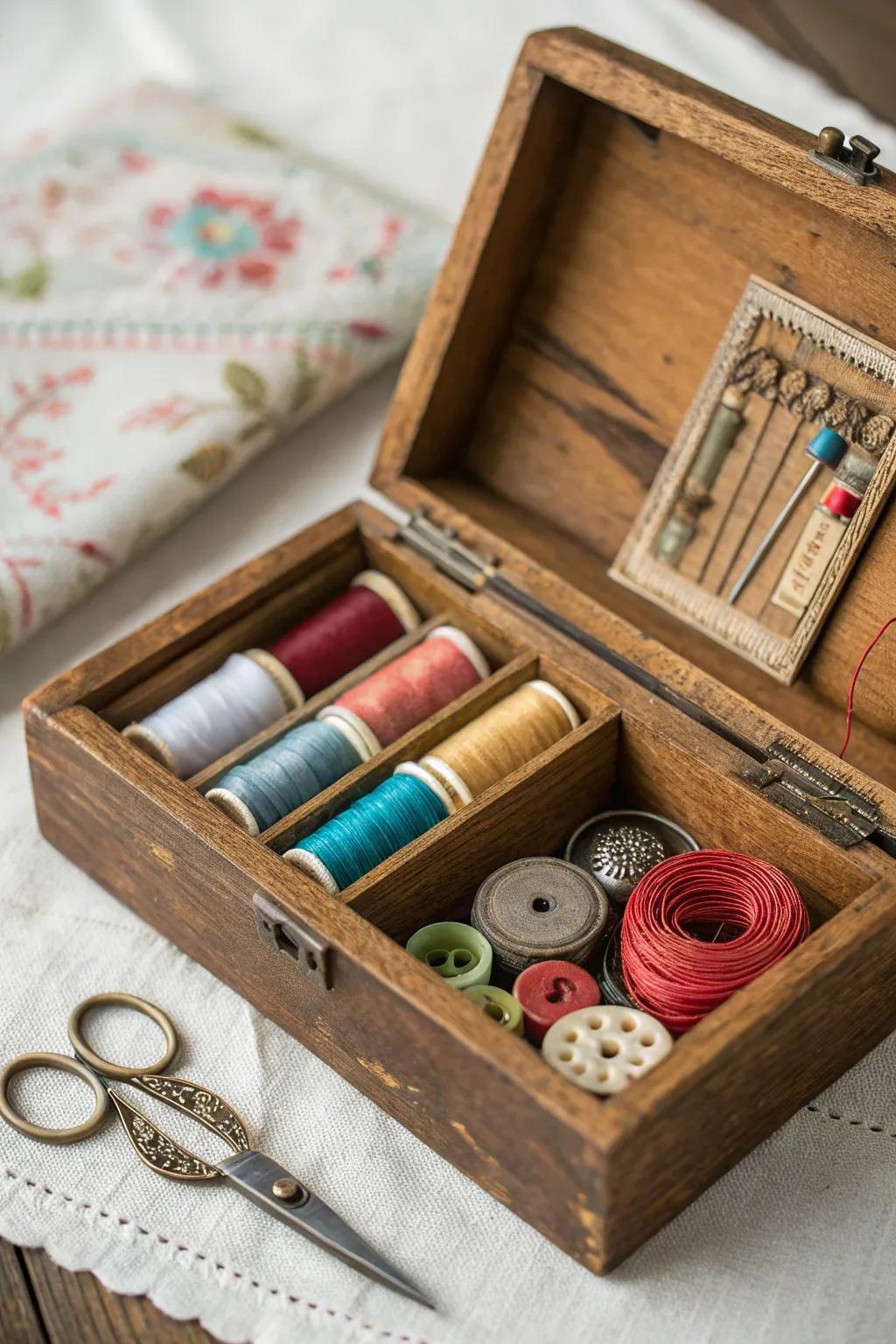 Sewing kits are essential for quick wardrobe fixes.