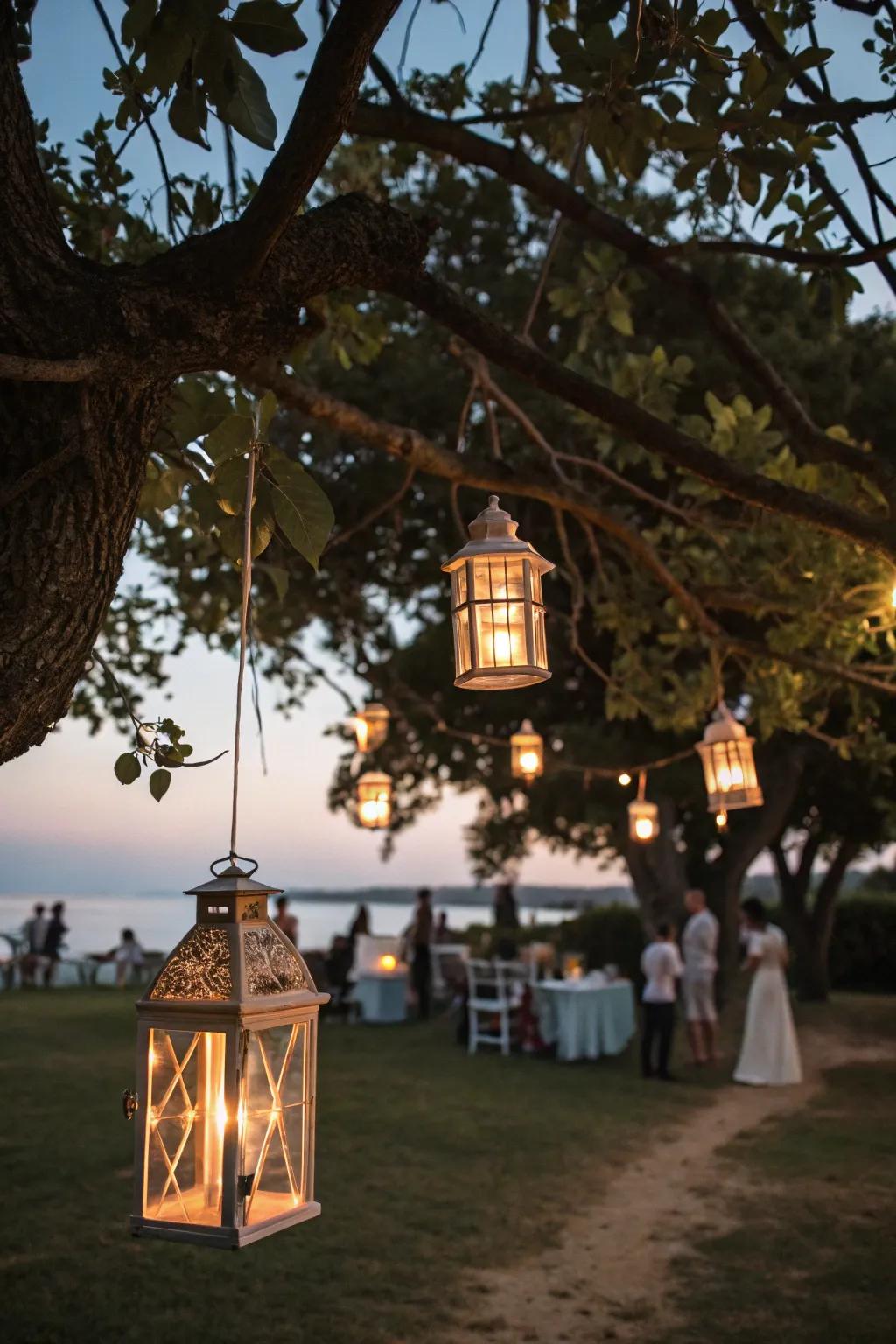 Vintage lamps project a warm, welcoming gleam.