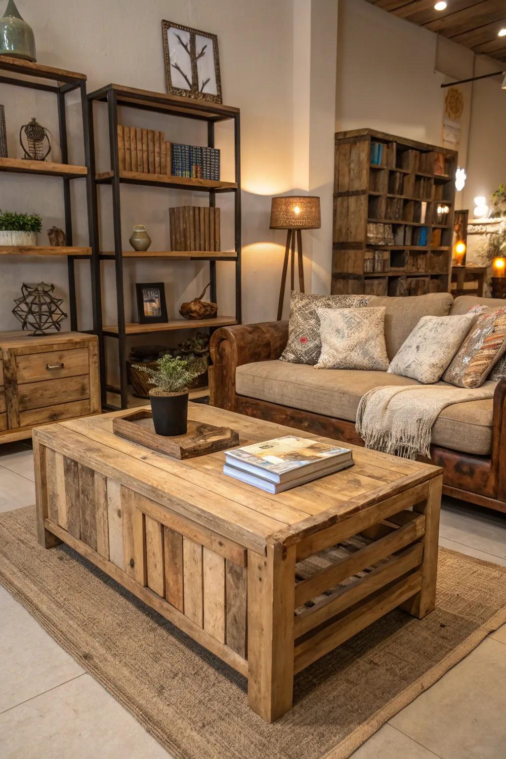 Reclaimed timber introduces history and sustainability to your decor.